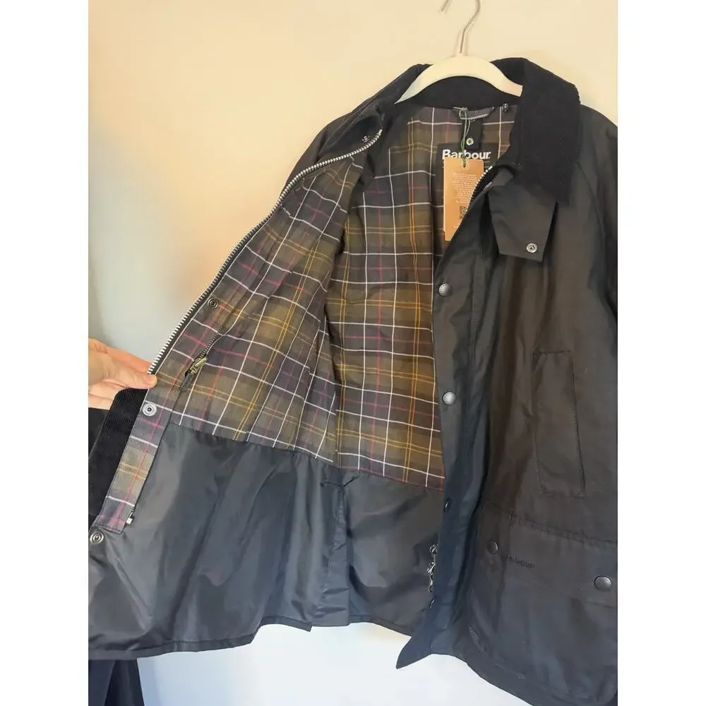 BARBOUR ASHBY WAX JACKET Black Men's Size Large NWT $400